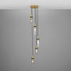 Seoul Cluster Chandelier-Mullan Lighting-Satin Brass-Clear Teardrop-nirohome