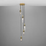 Seoul Cluster Chandelier-Mullan Lighting-Satin Brass-Clear Teardrop-nirohome