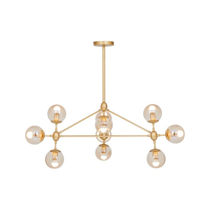 Serena 10 Bulb Abstract Ceiling Light-Niro Home-Gold-nirohome