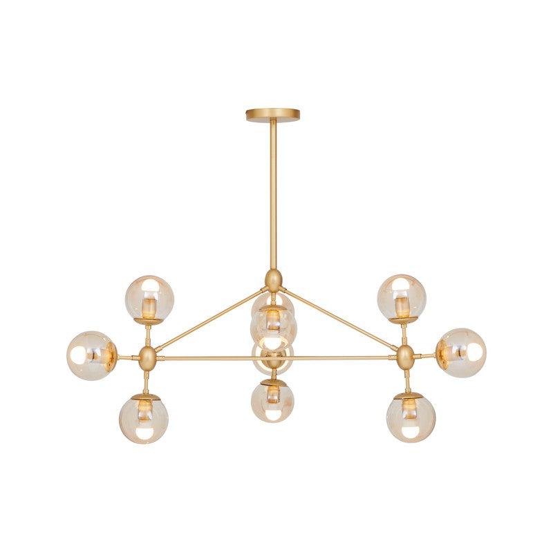 Serena 10 Bulb Abstract Ceiling Light-Wrenford & Co.-Gold-nirohome