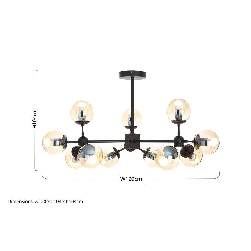 Serena 12 Bulb Abstract Chandelier-Niro Home-Gold-nirohome