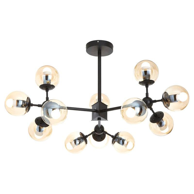 Serena 12 Bulb Abstract Chandelier-Wrenford & Co.-Black-nirohome