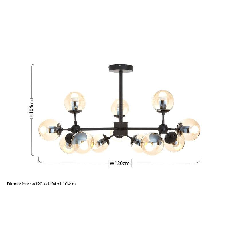 Serena 12 Bulb Abstract Chandelier-Wrenford & Co.-Gold-nirohome