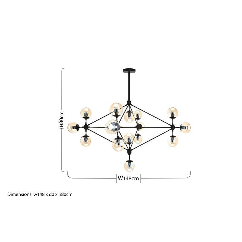 Serena 15 Bulb Abstract Ceiling Light-Wrenford & Co.-Gold-nirohome