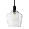 Sleek Glass Schoolhouse Pendant - 10Inch-Industville-Clear-Black-nirohome