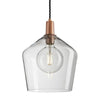 Sleek Glass Schoolhouse Pendant - 10Inch-Industville-Clear-Copper-nirohome