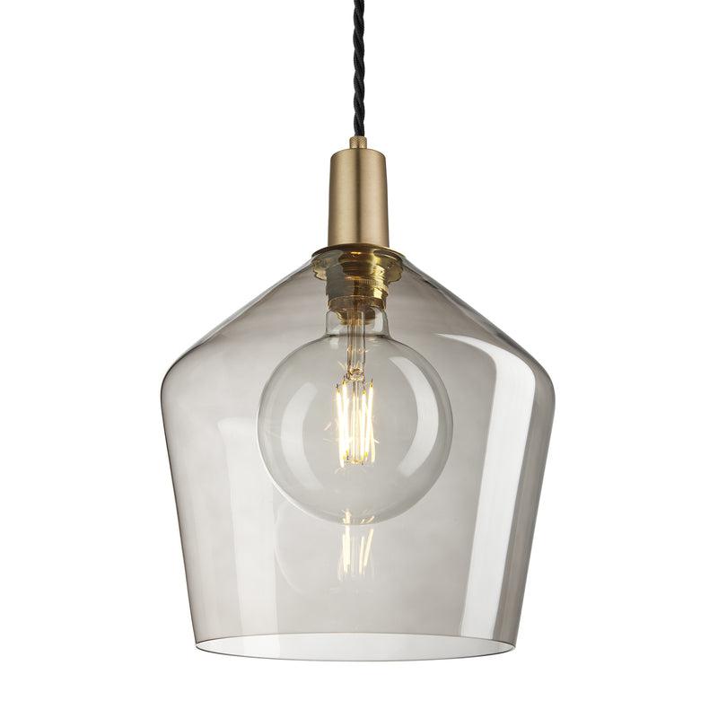 Sleek Glass Schoolhouse Pendant - 10Inch-Industville-Mocha-Brass-nirohome