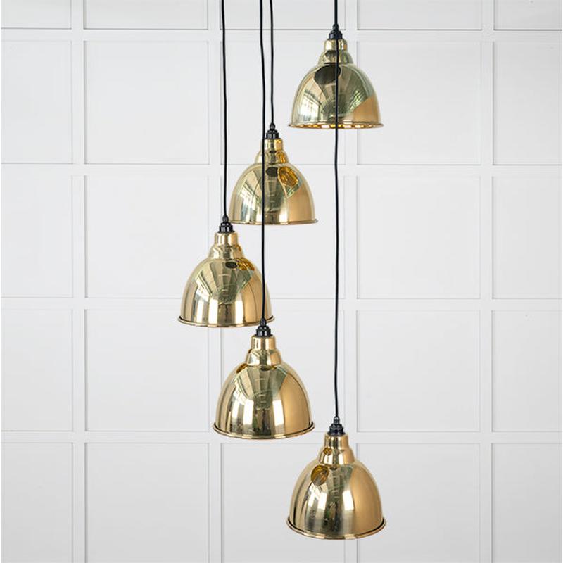 Smooth Brass Brindley Cluster Pendant-From The Anvil-Brass-nirohome