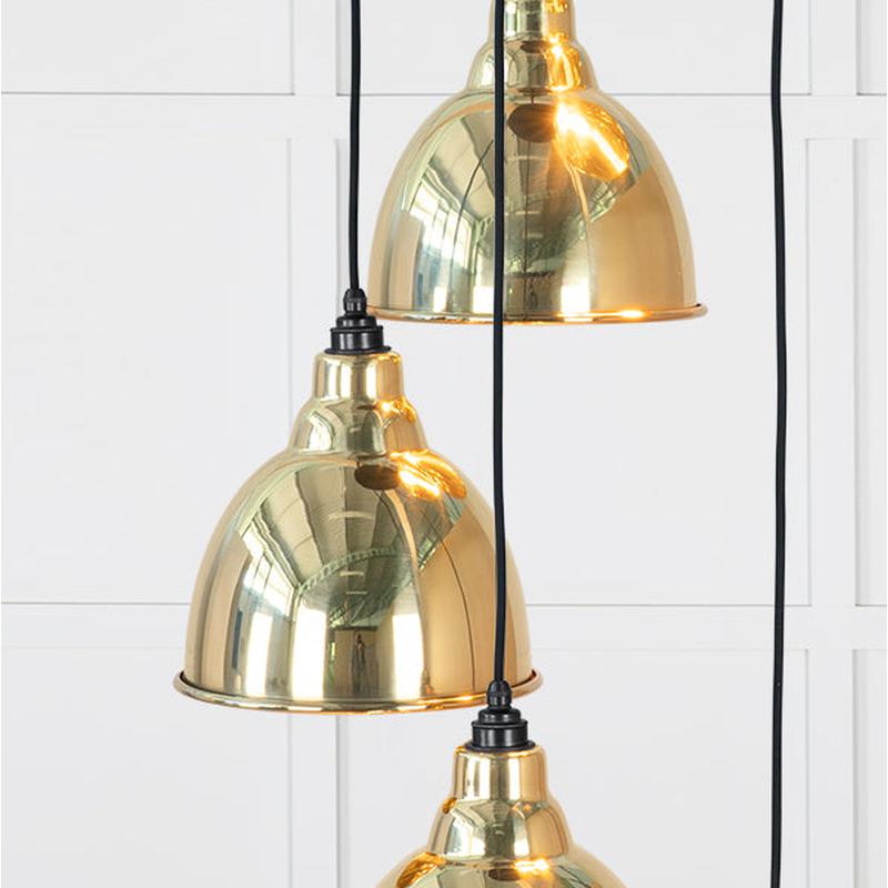 Smooth Brass Brindley Cluster Pendant-From The Anvil-Brass-nirohome
