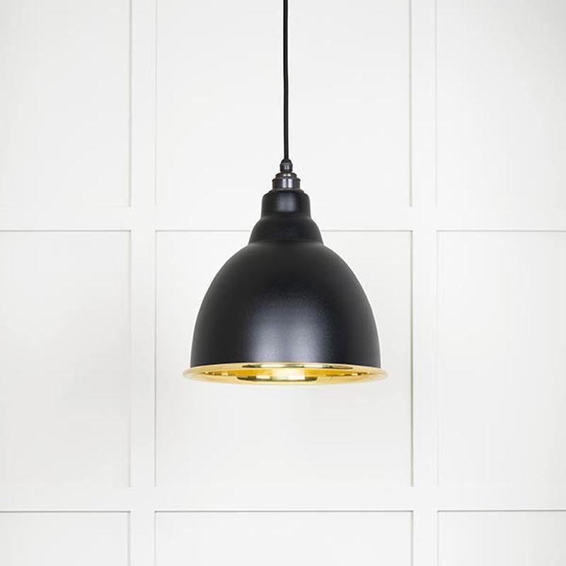 Smooth Brass Brindley Pendant-From The Anvil-Elan Black-nirohome
