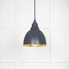 Smooth Brass Brindley Pendant-From The Anvil-Slate-nirohome