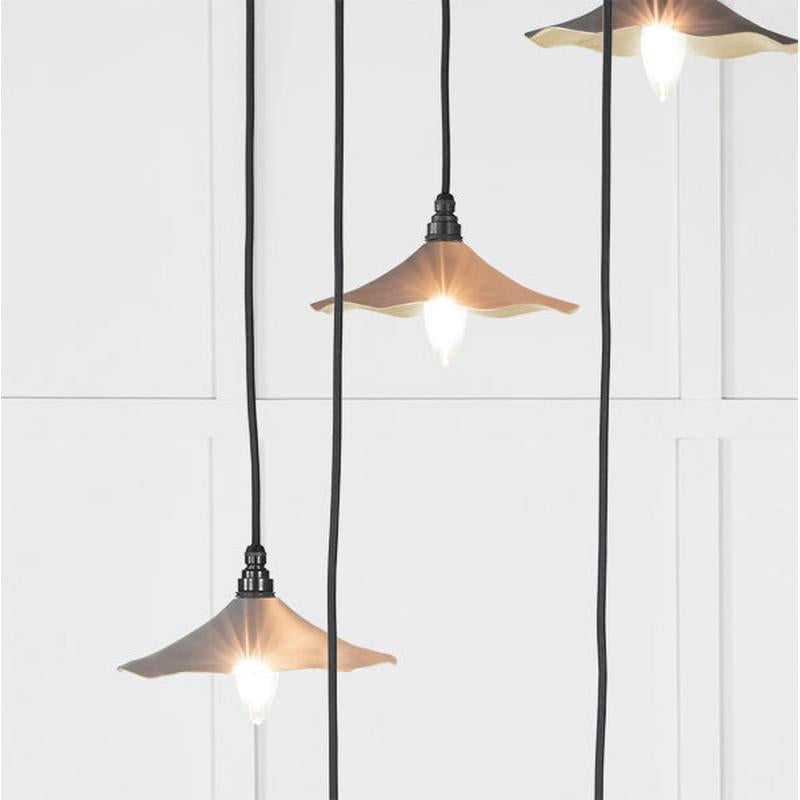 Smooth Brass Flora Cluster Pendant-From The Anvil-Brass-nirohome