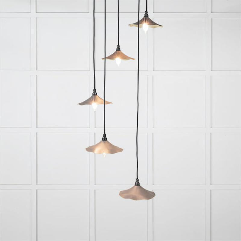 Smooth Brass Flora Cluster Pendant-From The Anvil-Brass-nirohome