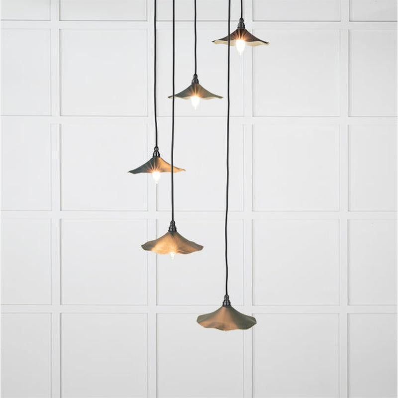 Smooth Brass Flora Cluster Pendant-From The Anvil-Brass-nirohome