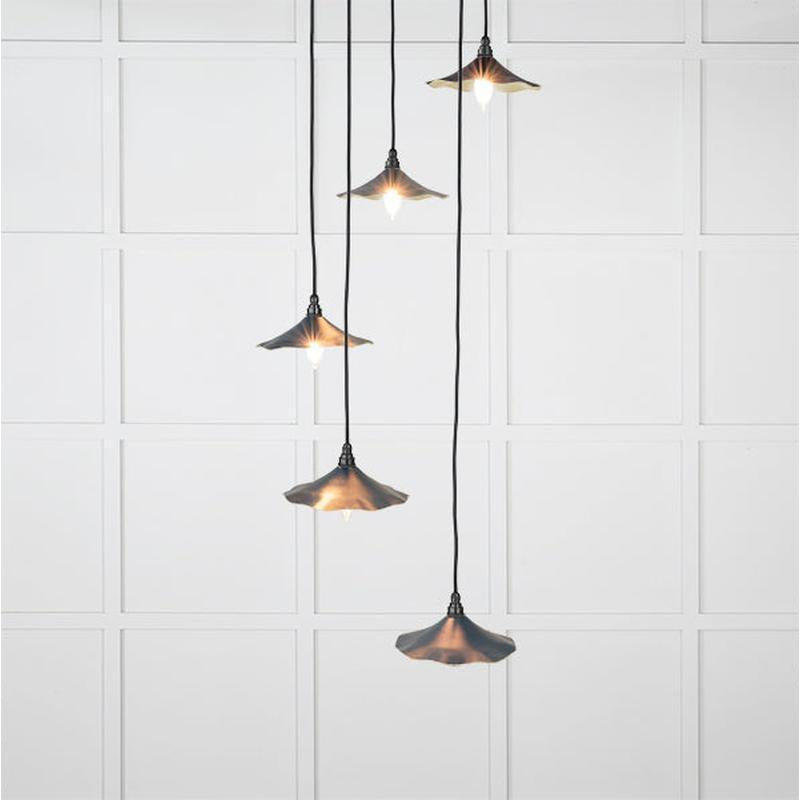 Smooth Brass Flora Cluster Pendant-From The Anvil-Brass-nirohome