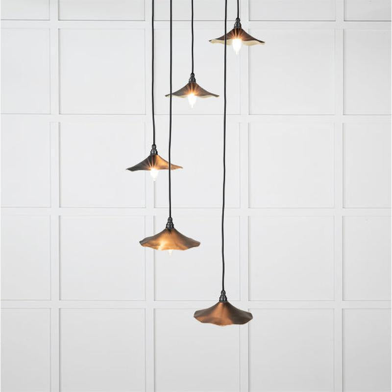 Smooth Brass Flora Cluster Pendant-From The Anvil-Brass-nirohome