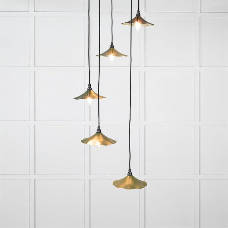 Smooth Brass Flora Cluster Pendant-From The Anvil-Brass-nirohome