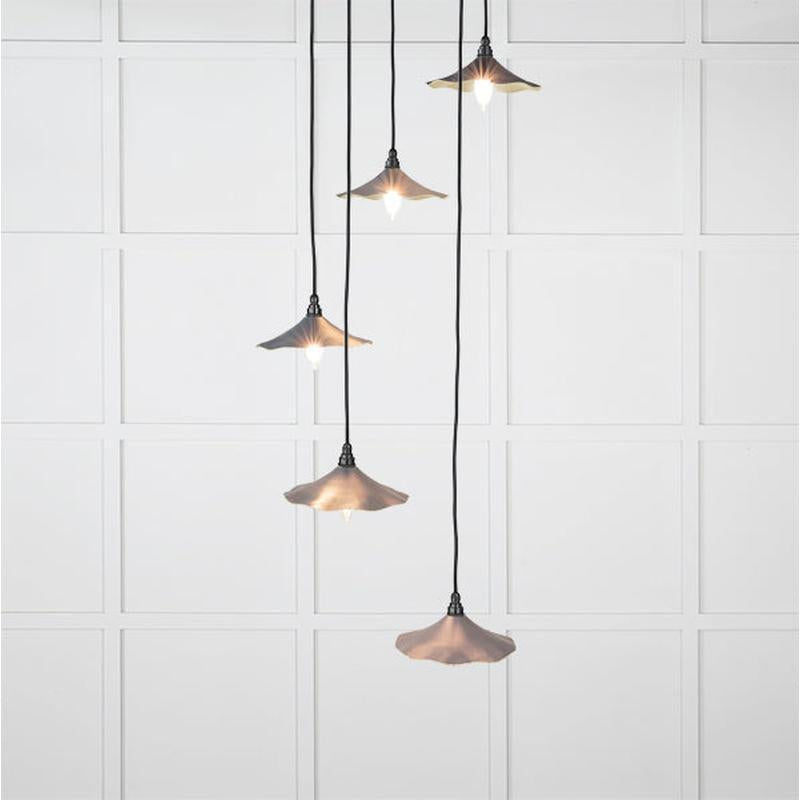Smooth Brass Flora Cluster Pendant-From The Anvil-Brass-nirohome
