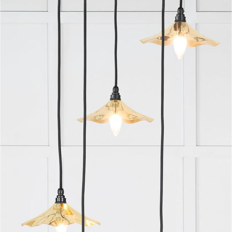 Smooth Brass Flora Cluster Pendant-From The Anvil-Brass-nirohome