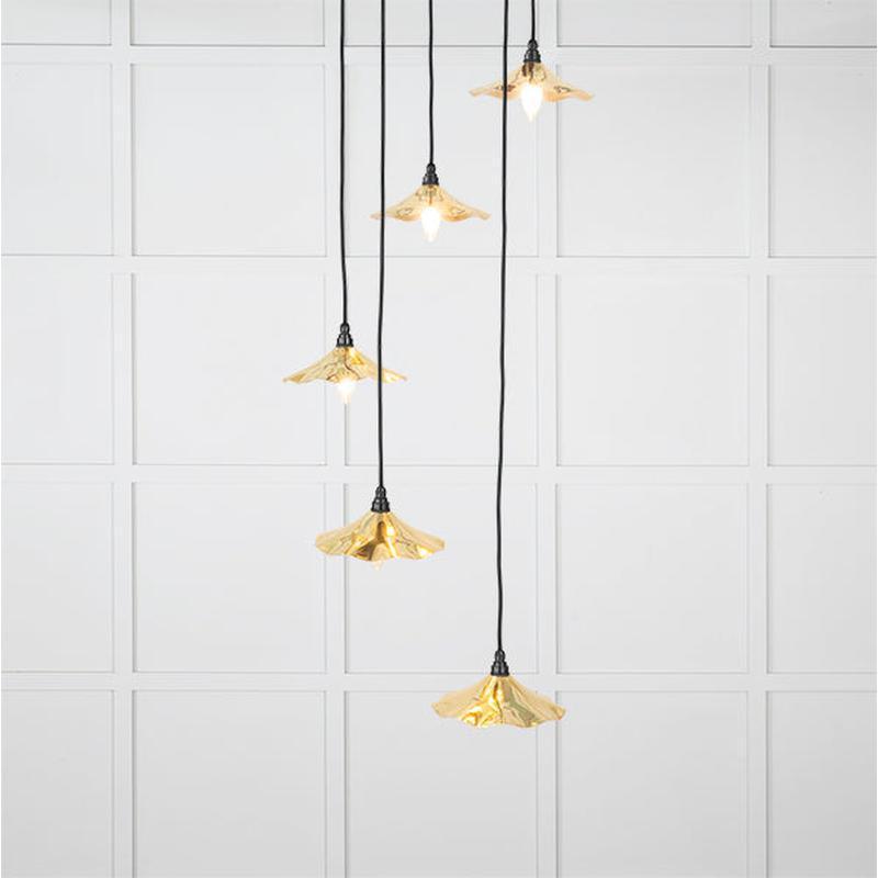 Smooth Brass Flora Cluster Pendant-From The Anvil-Brass-nirohome