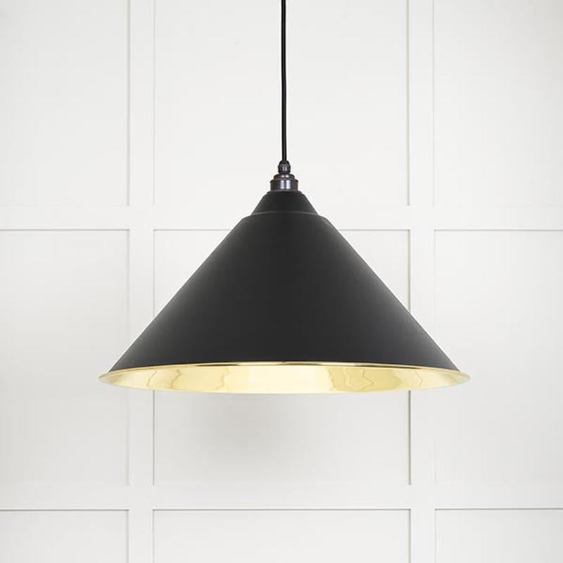 Smooth Brass Hockley Pendant-From The Anvil-Elan Black-nirohome