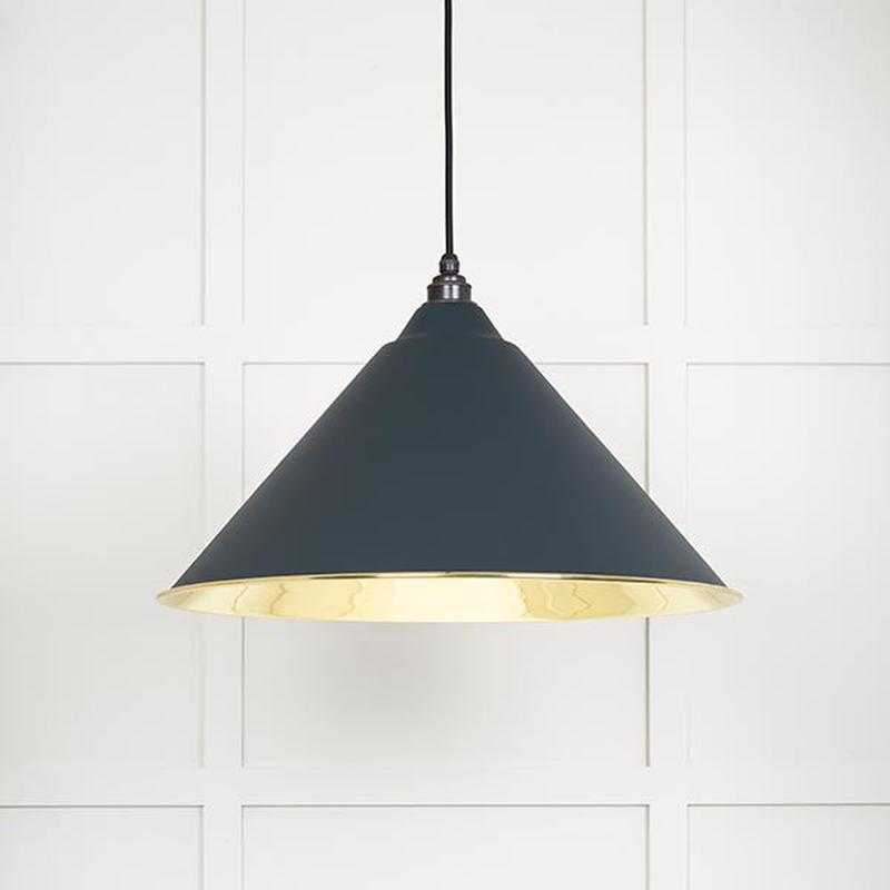 Smooth Brass Hockley Pendant-From The Anvil-Soot-nirohome