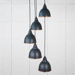 Smooth Copper Brindley Cluster Pendant-From The Anvil-Soot-nirohome