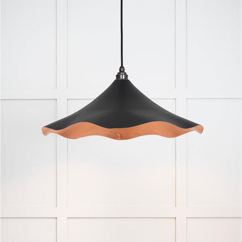 Smooth Copper Flora Pendant-From The Anvil-Elan Black-nirohome