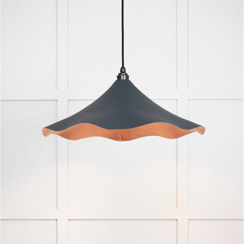 Smooth Copper Flora Pendant-From The Anvil-Soot-nirohome