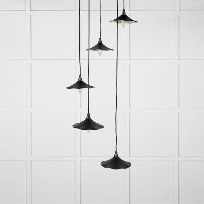 Smooth Nickel Flora Cluster Pendant-From The Anvil-Elan Black-nirohome