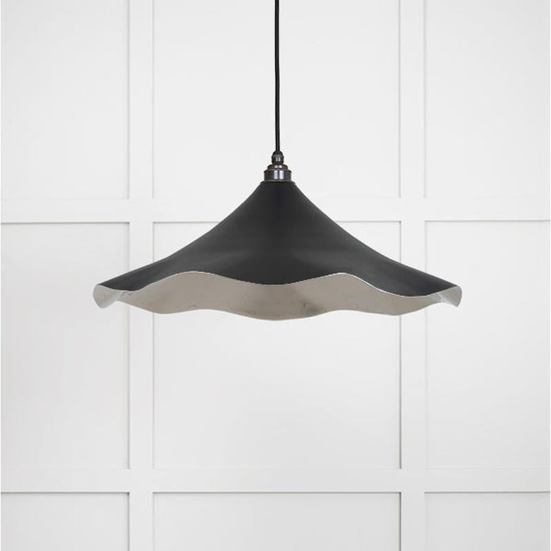 Smooth Nickel Flora Pendant-From The Anvil-Elan Black-nirohome