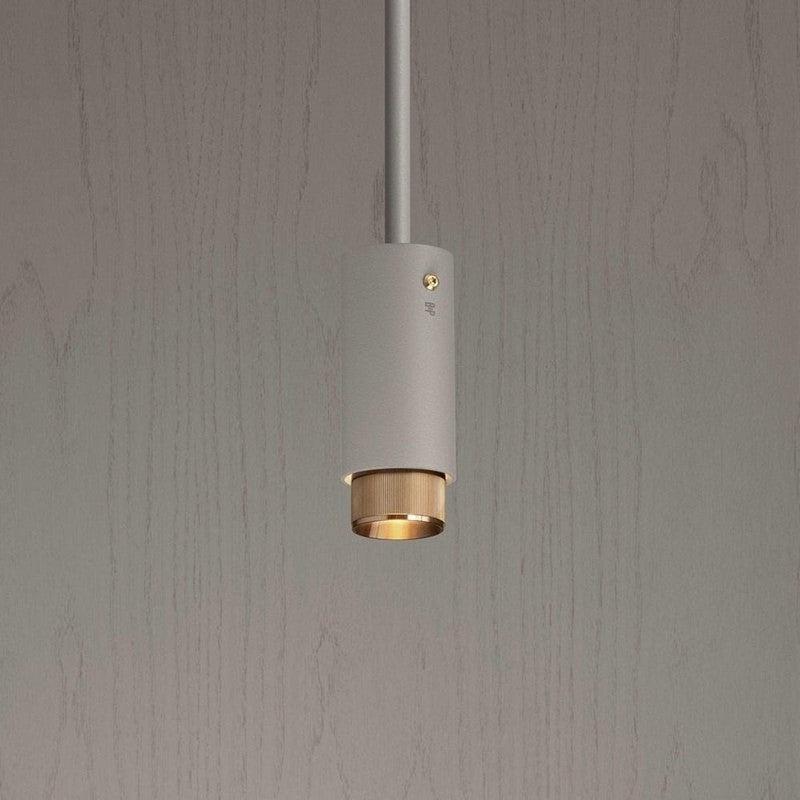 Stone Exhaust Pendant With Linear Knurl Detailing-Buster + Punch-Brass-nirohome