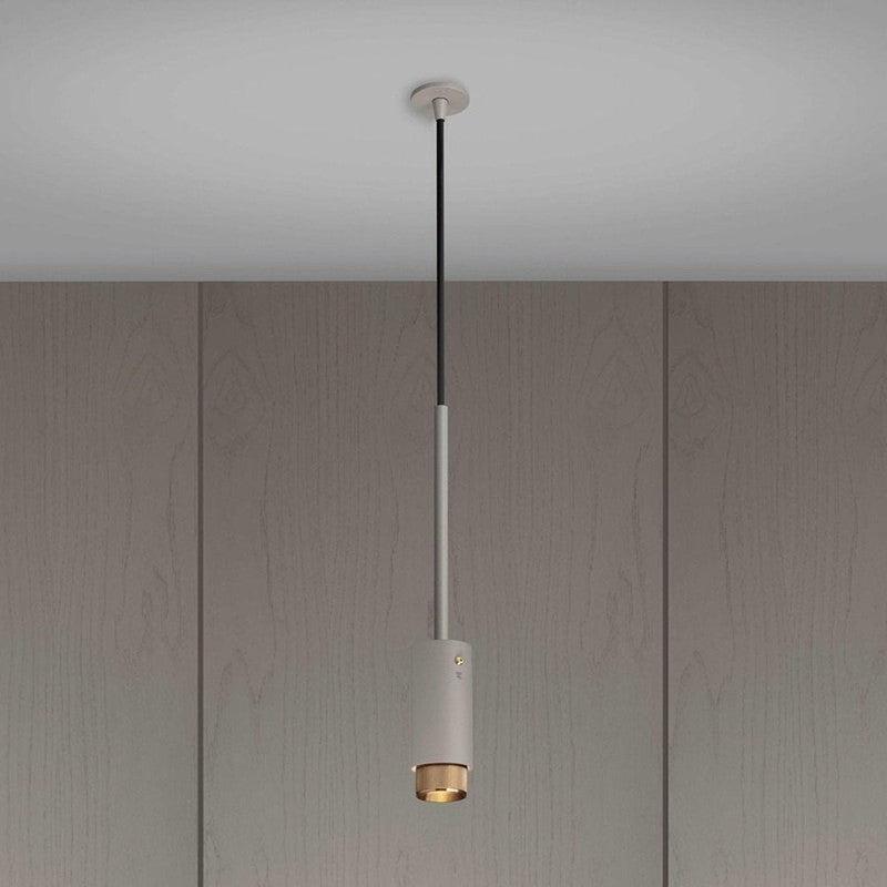 Stone Exhaust Pendant With Linear Knurl Detailing-Buster + Punch-Brass-nirohome