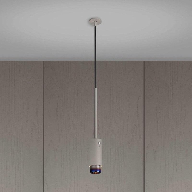 Stone Exhaust Pendant With Linear Knurl Detailing-Buster + Punch-Burnt Steel-nirohome