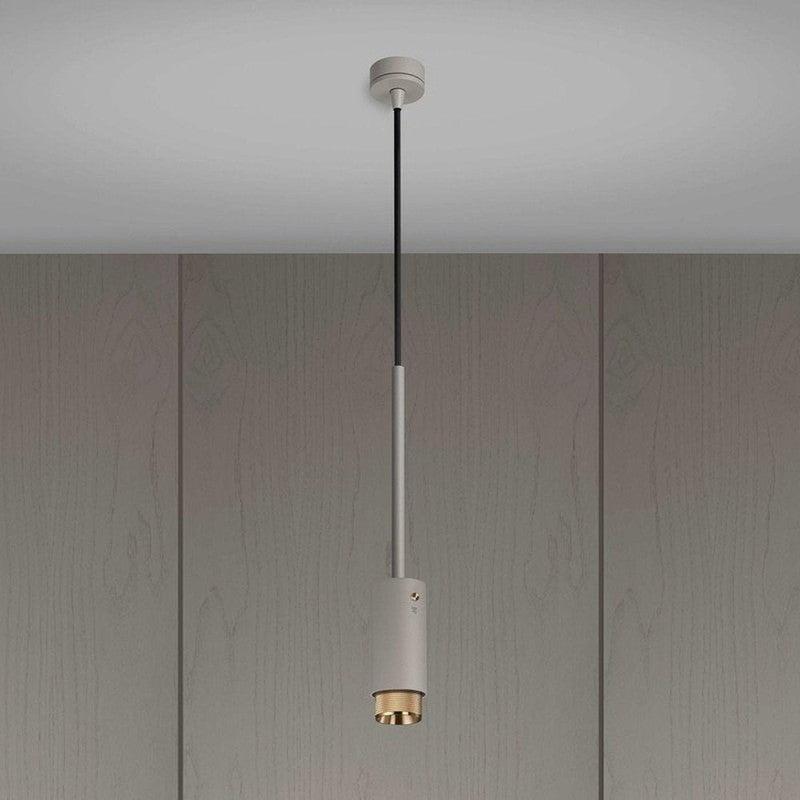 Stone Exhaust Pendant with Cross Knurl Detailing-Buster + Punch-Brass-nirohome