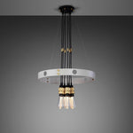 Stone Hero Multi Pendant Chandelier-Buster + Punch-Brass-nirohome