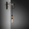 Stone Hooked Wall Light With Cross Knurl Detailing-Buster + Punch-Brass-nirohome