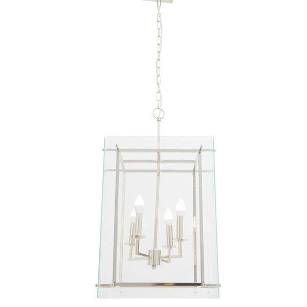 Sutton 4 Bulb Glass Boxed Chandelier