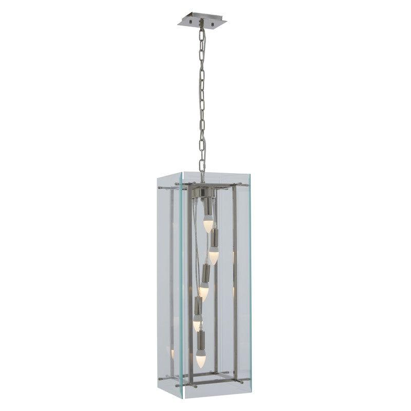 Sutton 5 Bulb Glass Rectangular Chandelier-Wrenford & Co.-nirohome