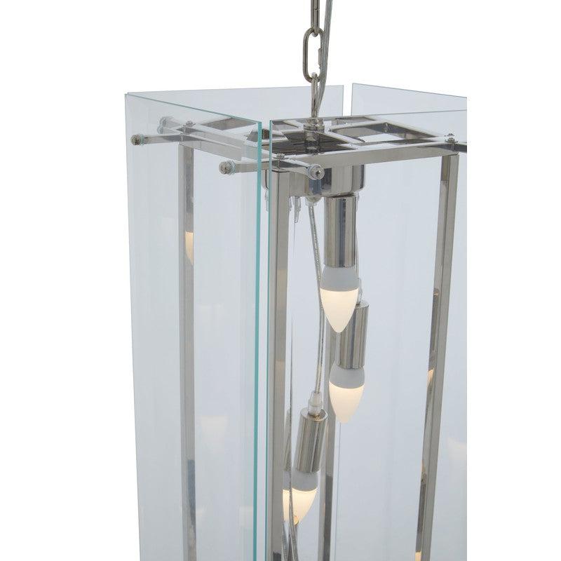 Sutton 5 Bulb Glass Rectangular Chandelier-Wrenford & Co.-nirohome