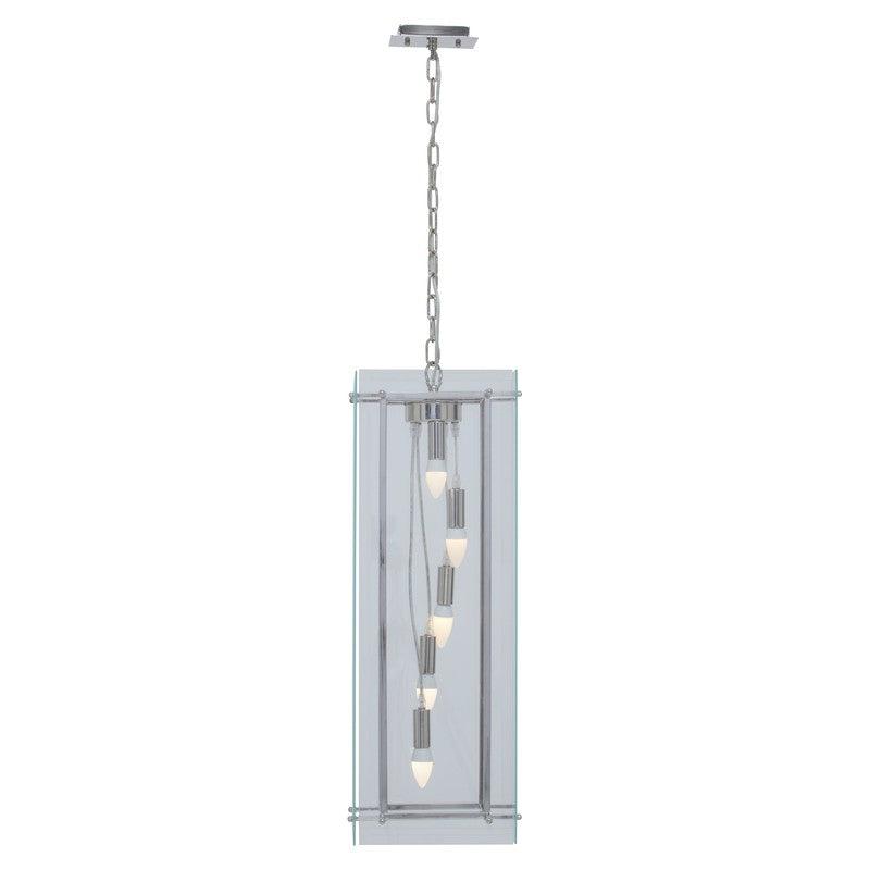 Sutton 5 Bulb Glass Rectangular Chandelier-Wrenford & Co.-nirohome