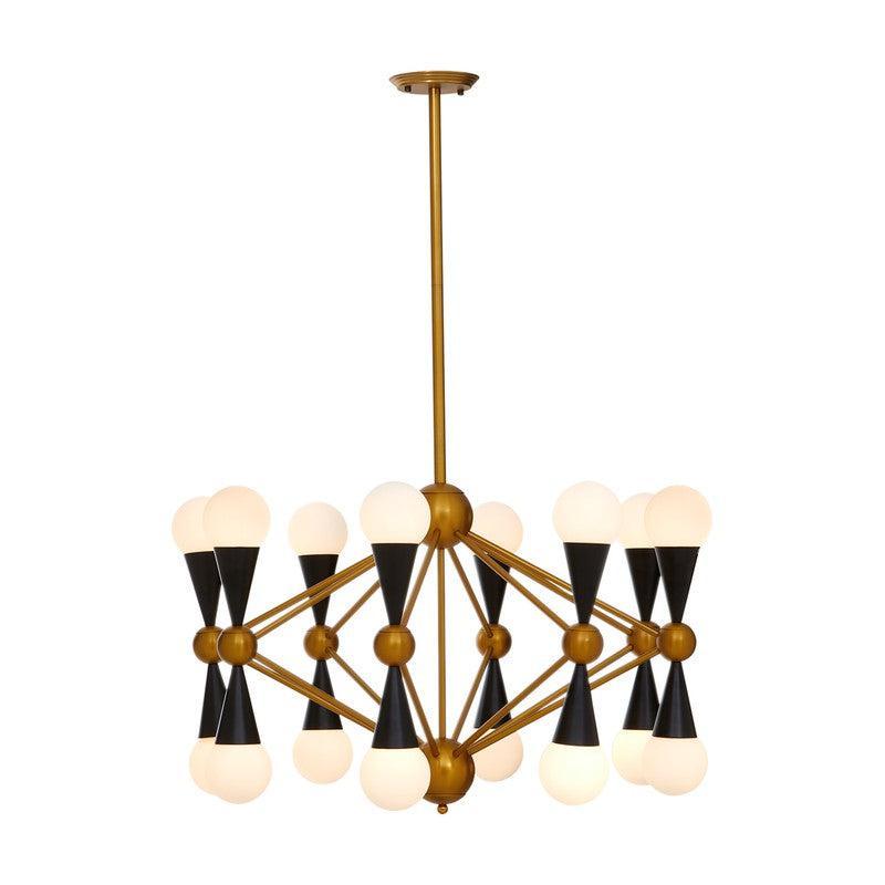 Tanner Orb 16 Bulb Brass Chandelier-Niro Home-nirohome