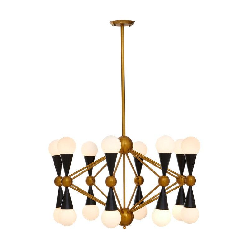 Tanner Orb 16 Bulb Brass Chandelier-Wrenford & Co.-nirohome