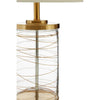 Tara Glass Table Lamp With Gold Wire Detail & Linen Shade-Niro Home-nirohome