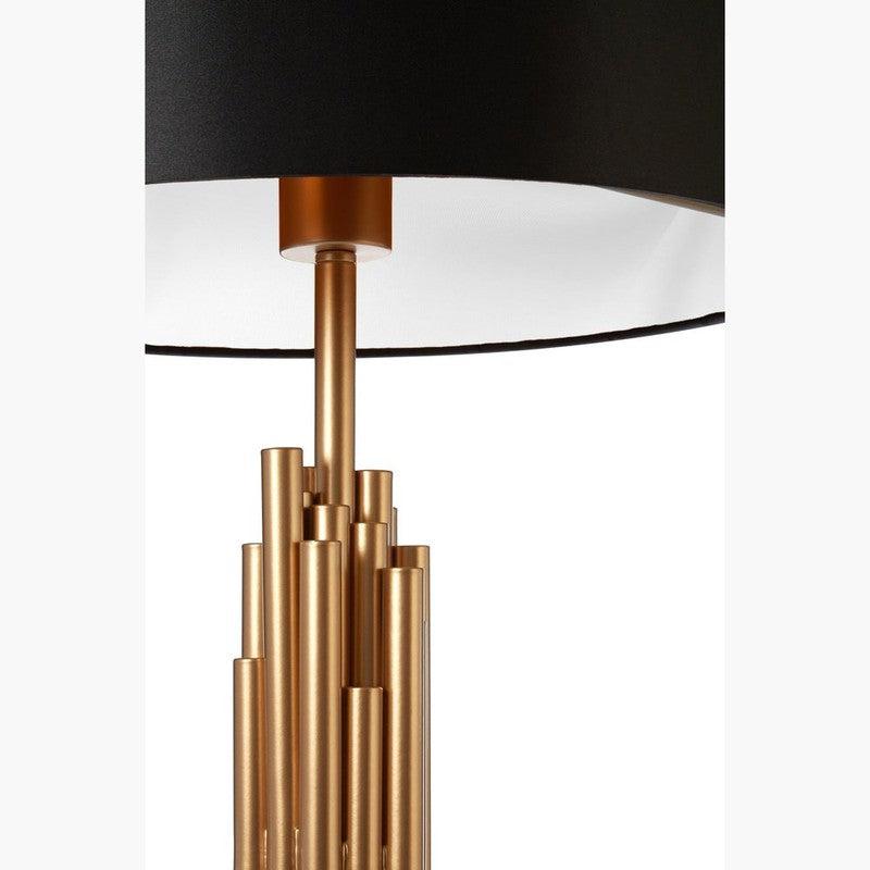 Tate Asymmetric Gold Stem Table Lamp With Fabric Shade-Niro Home-nirohome