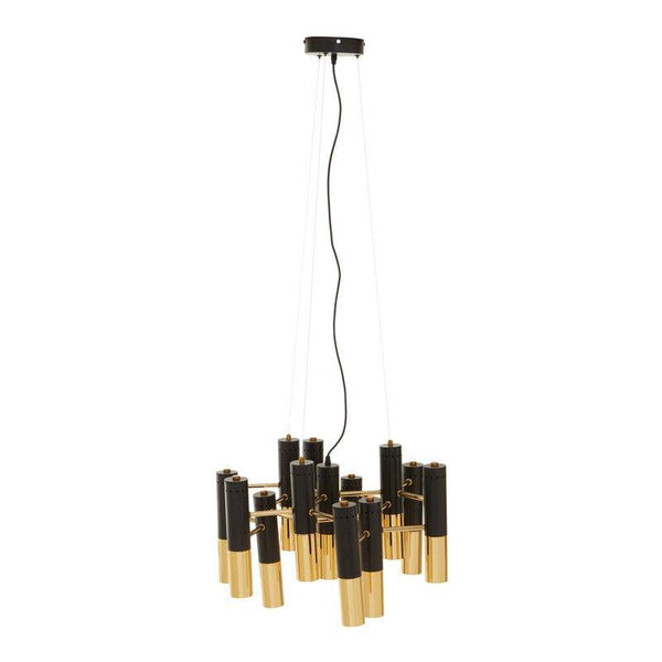 Ubbin Black And Gold Tube Chandelier