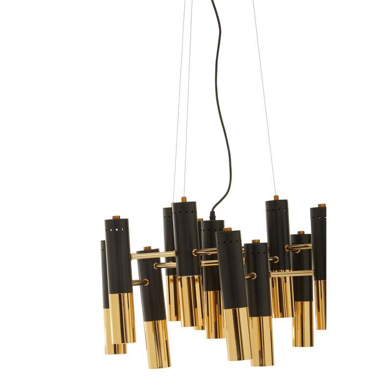 Ubbin Black And Gold Tube Chandelier-Wrenford & Co.-nirohome