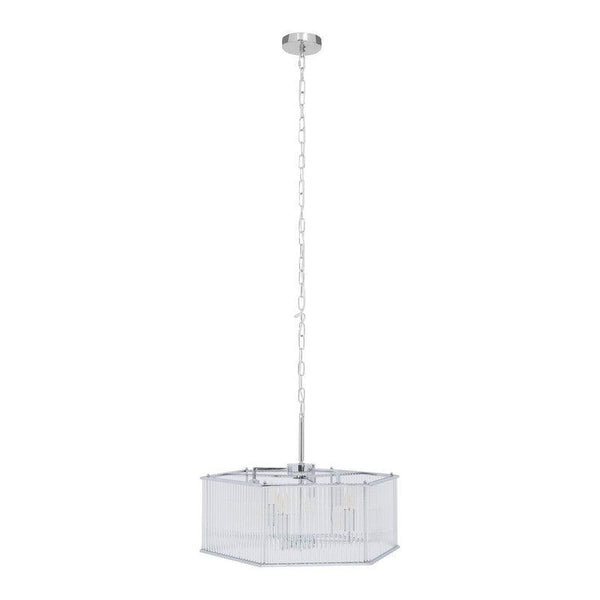 Valdez Hexagonal Ribbed Glass Chandelier