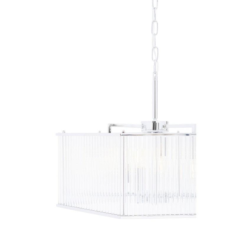 Valdez Hexagonal Ribbed Glass Chandelier-Wrenford & Co.-nirohome