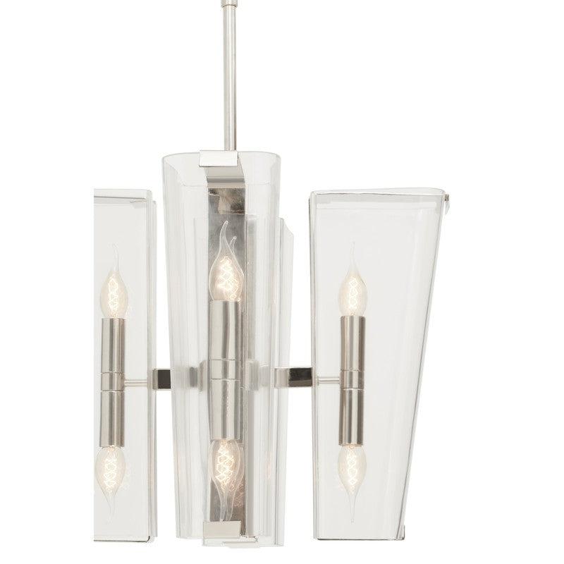 Vaughan 8 Bulb Glass Lantern Style Chandelier-Wrenford & Co.-Brass-nirohome